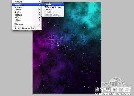 Photoshop打造梦幻彩色潮流星云字9