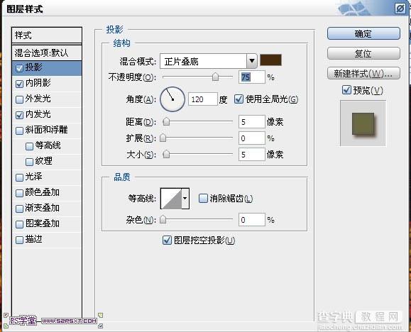 利用画笔及描边路径制作漂亮的金色树叶字19