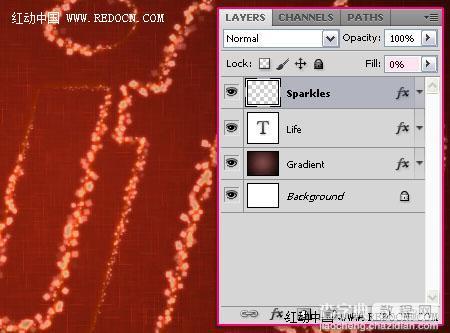 利用画笔及描边路径制作漂亮的火花字19