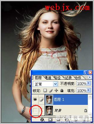 Photoshop抽出滤镜实现MM彩色秀发2