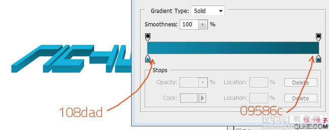 Photoshop制作简单的立体字效果5