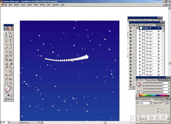 Illustrator制作夜晚星空效果13