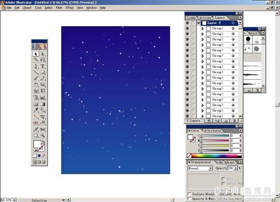 Illustrator制作夜晚星空效果9