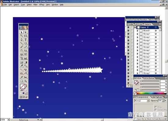 Illustrator制作夜晚星空效果12