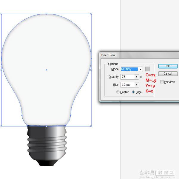 Illustrator鼠绘:有钨丝的矢量白炽灯泡10