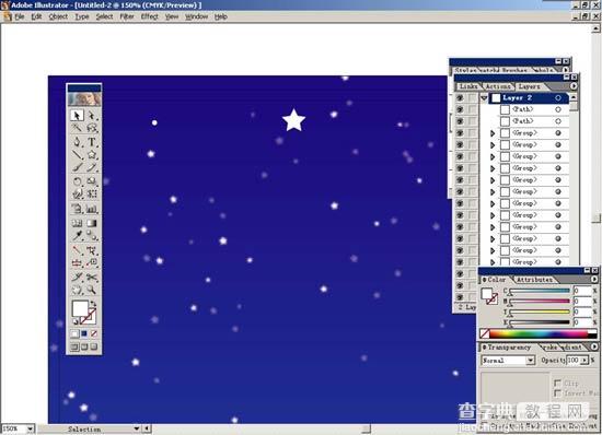 Illustrator制作夜晚星空效果10