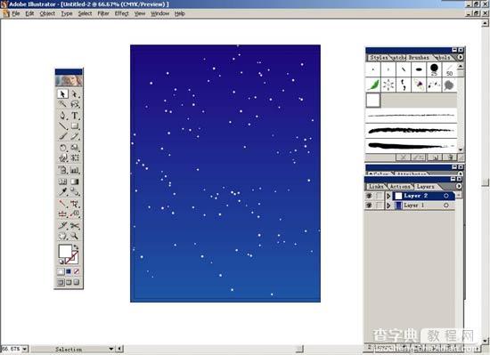 Illustrator制作夜晚星空效果7