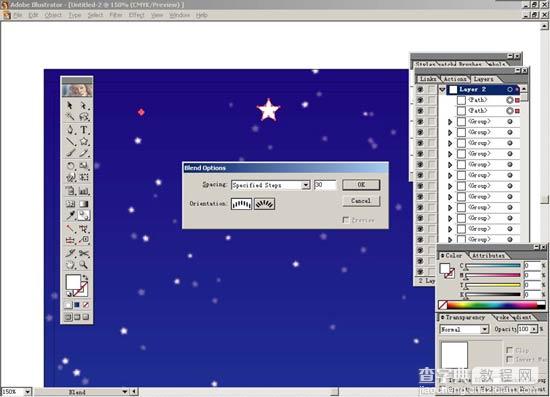 Illustrator制作夜晚星空效果11