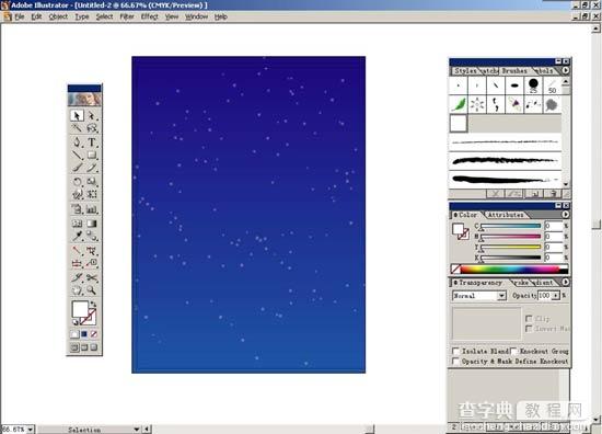 Illustrator制作夜晚星空效果8