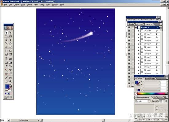 Illustrator制作夜晚星空效果15