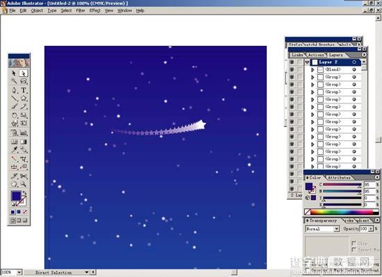 Illustrator制作夜晚星空效果14