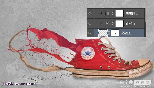Photoshop打造动感流体运动鞋海报25