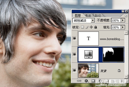 PHOTOSHOP从黑发变成白发8