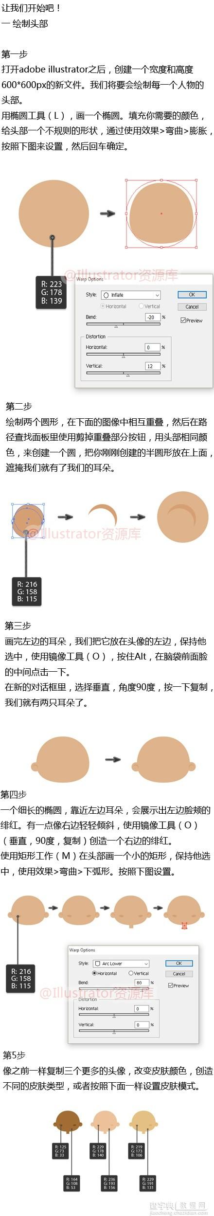 巧用Illustrator设计卡通人物头像3