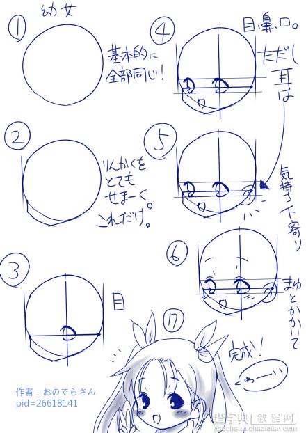 SAI新手动漫向头部角度画法参考2