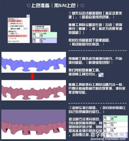 SAI多种动漫衣褶的画法参考4