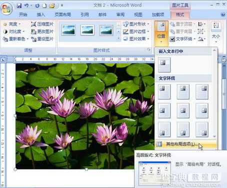 Word2007如何调整图片位置1