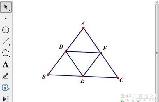 几何画板如何构造三角形内接中点三角形2
