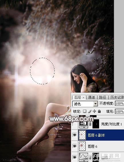 Photoshop为湖景人物图片打造出唯美的红褐色效果46