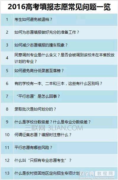 2016高考填报志愿常见问题 高考填报志愿要注意什么1