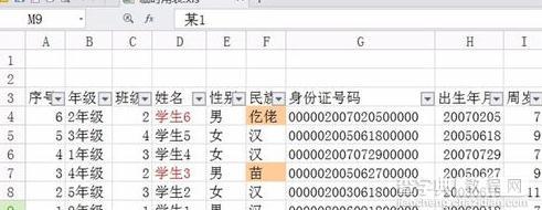 wps表格如何使用筛选功能7