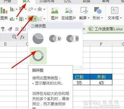 wps表格中如何制作环形图1