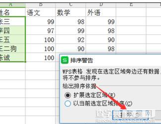 wps表格怎样设置按笔画排序5