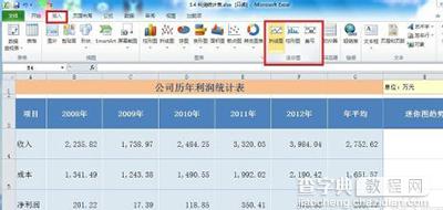 excel2010如何建立迷你图2