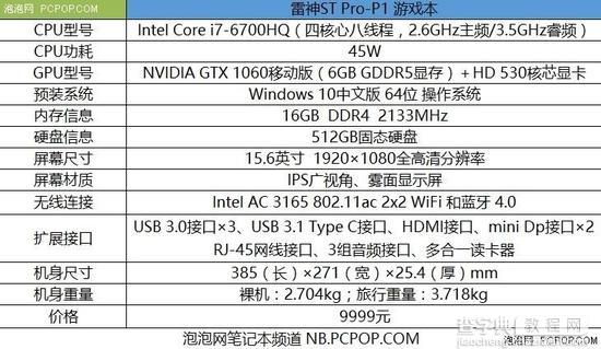 雷神ST Pro游戏本外观解析评测2