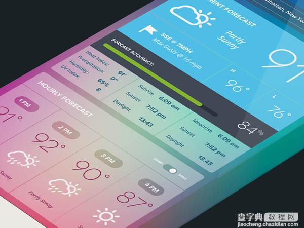 50个天气移动应用UI界面设计23