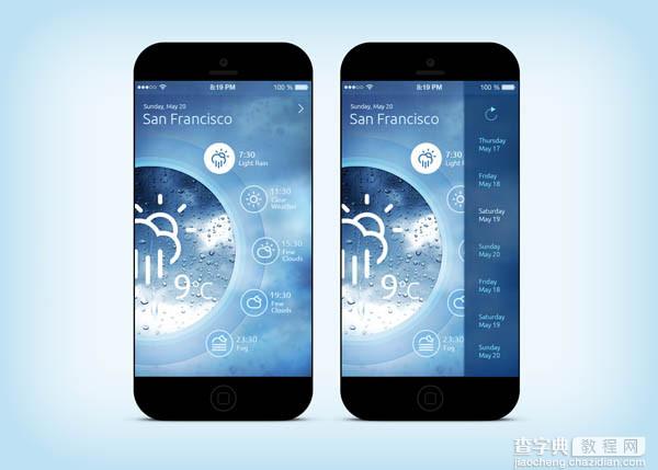 50个天气移动应用UI界面设计2