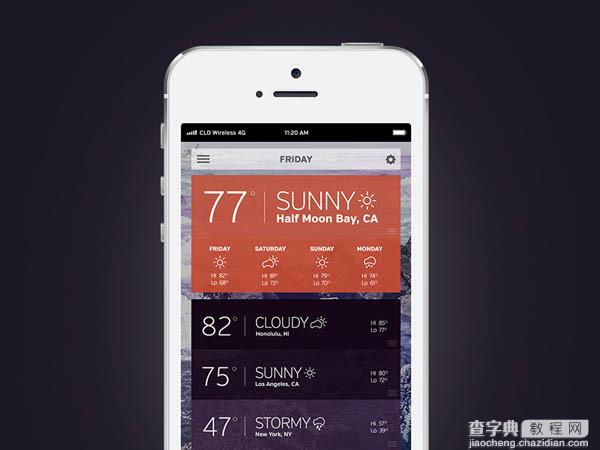 50个天气移动应用UI界面设计24