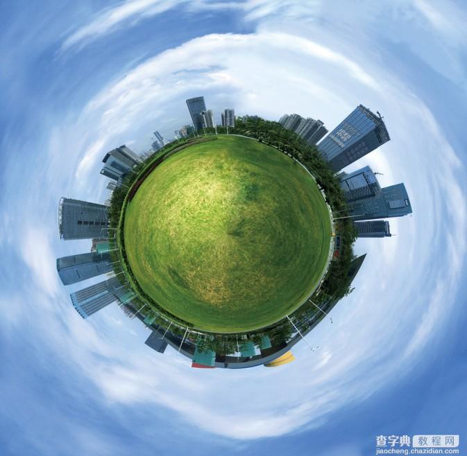 ps打造360°地球仪极坐标全景景观1