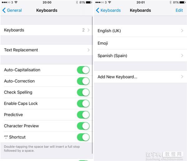 iOS10不切换键盘输入多种语言教程2