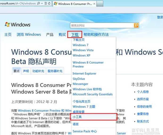 Windows8中如何联机获取小工具4