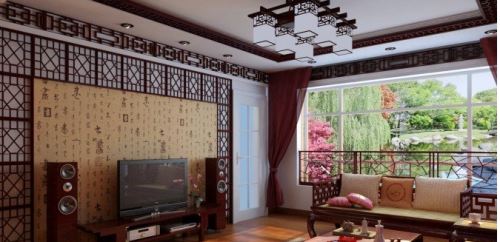 中式、欧式、美式的客厅背景墙效果图欣赏1