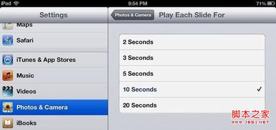 如何在iPad中调整照片幻灯片播放速度技巧图解3