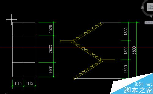 天正cad怎么画多跑楼梯？cad三跑楼梯的画法2
