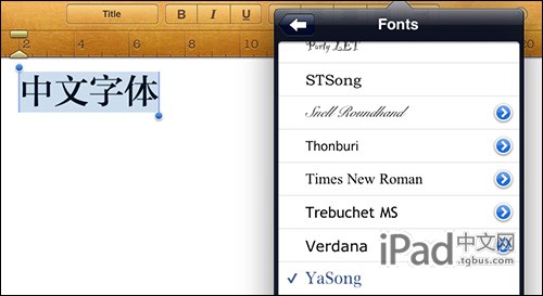 更换iPad默认字体和字典让iBooks可以选择中文字体1