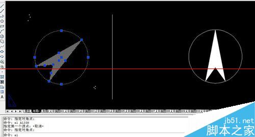 cad中对齐命令怎么用？cad使用对齐命令制作指北针的详细教程3