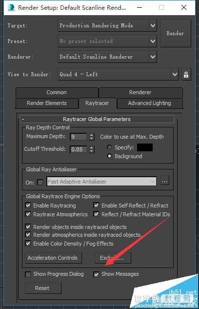 3DMAX英文版怎么关闭Raytrace messages窗口?5