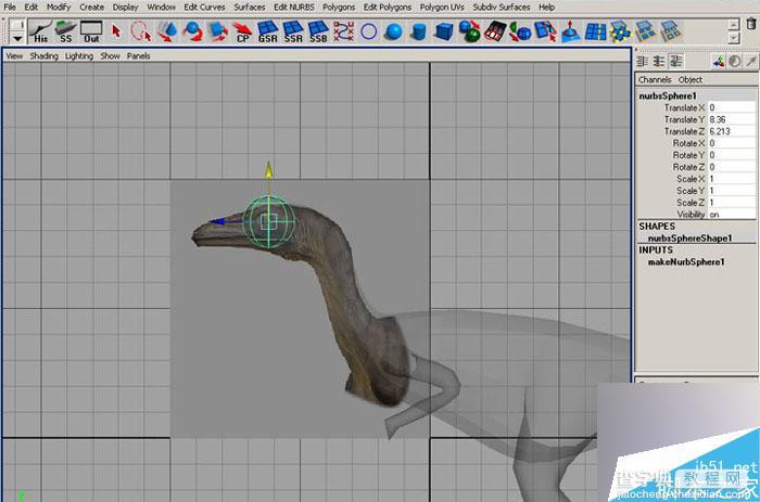 MAYA 7.0恐龙建模的方法和制作步骤介绍17