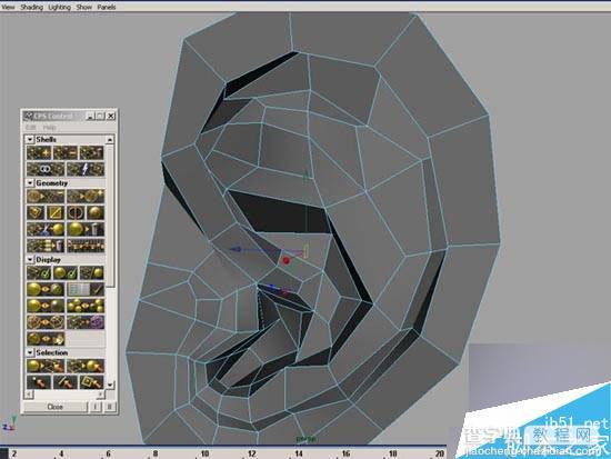 MAYA多边形工具建模一个逼真的人物耳朵12