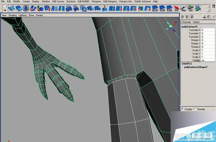 MAYA 7.0恐龙建模的方法和制作步骤介绍23