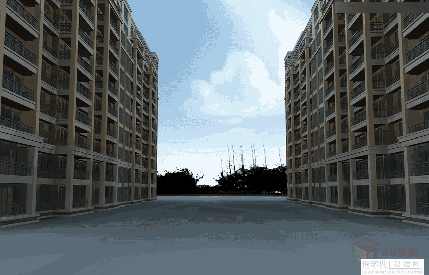 3DMAX给室外建筑楼房单体渲染效果日景教程11
