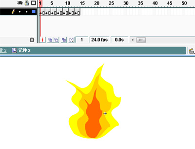 Flash制作跳动的火苗动画效果4