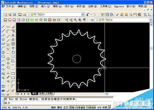 ppt中复杂的齿轮图形怎么在cad中绘制?6