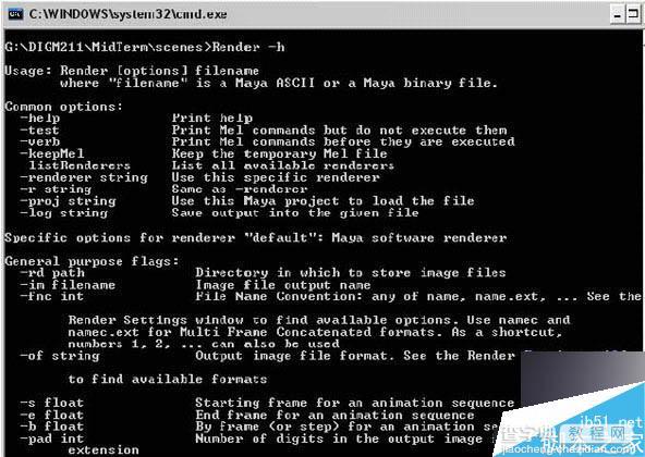 入门:用DOS命令进行MAYA渲染的方法介绍11