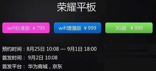 华为荣耀平板电脑哪个版本好？荣耀平板wifi标准版/wifi增强版/3g版对比评测1