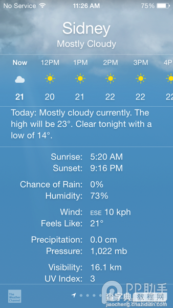 iOS8 Beta3新变化 天气应用界面底部增加天气总结2
